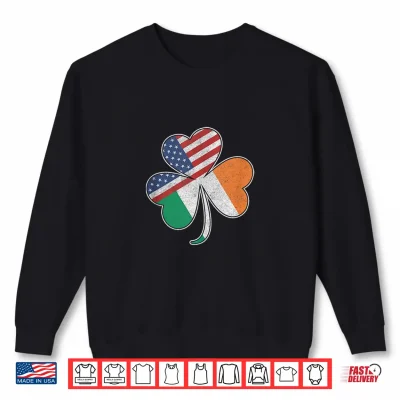 Sweatshirt St Patricks Day American Flag Shamrock Irish for Men Women Shirt