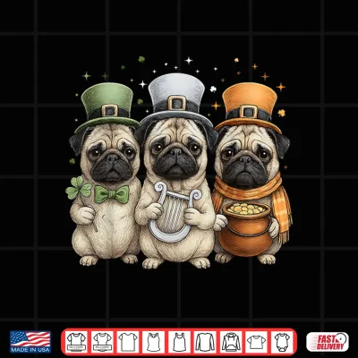 Design Pug Leprechaun Shamrock St. Patricks Day Pattys Day Ireland Shirt