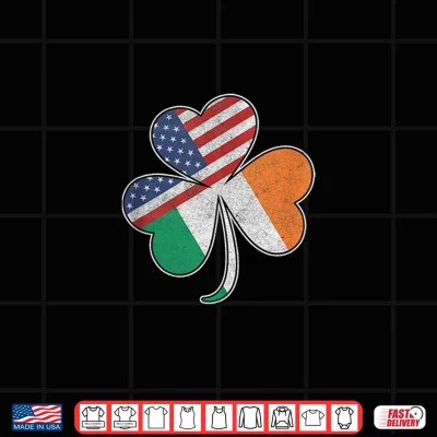 Design St Patricks Day American Flag Shamrock Irish for Men Women Shirt