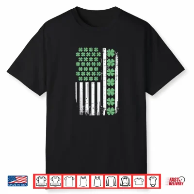 St Patricks Day Clover Us Flag Saint Paddys Men Women Kids Shirt