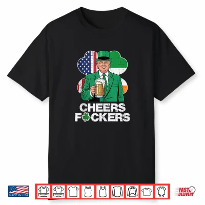 St Patricks Day Trump Cheers Us Flag Saint Paddys Men Women Shirt