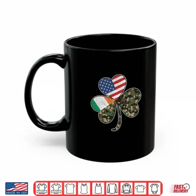 Mug St Patricks Day Irish American Flag Camouflage Shamrock Camo Shirt
