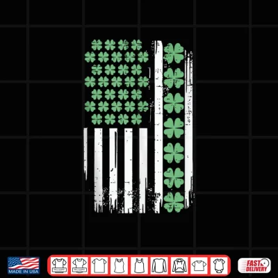 Design St Patricks Day Clover US Flag Saint Paddys Men Women Kids Shirt