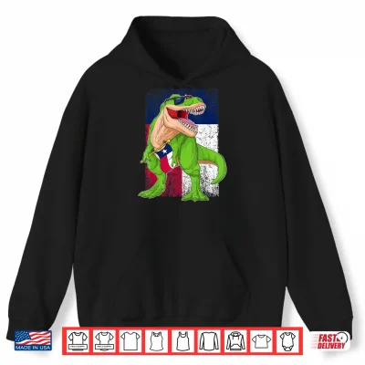 Hoodie Texas Independence Day T Rex Dinosaur Texan Flag Boys Kids Shirt