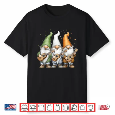 Ukulele Gnome Shamrock St. Patricks Day Pattys Day Ireland Shirt