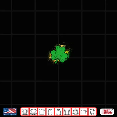 Design US American Flag with Shamrocks for St Patricks Day 2 Side Shirt