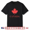 Vintage I Love Canada Day Maple Canadian Flag Purple Shirt