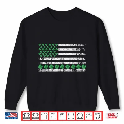 Sweatshirt US American Irish Flag with Shamrocks for St Patricks Day Shirt