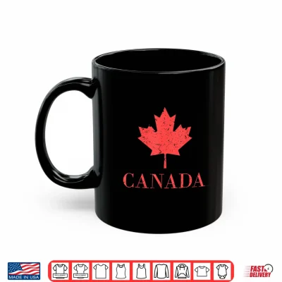 Mug Vintage I Love Canada Day Maple Canadian Flag Purple Shirt