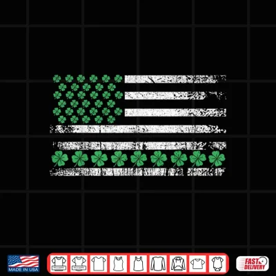 Design US American Irish Flag with Shamrocks for St Patricks Day Shirt