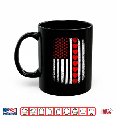 Vintage Valentines Day American Flag Hearts Mens Boys Kids Shirt 3 Mug Vintage Valentines Day American Flag Hearts Mens Boys Kids Shirt