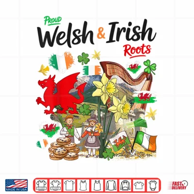 Design Welsh Irish Roots Cymru Idea Shirt