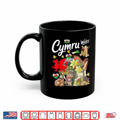 Mug Cymru Welsh Culture Idea for Kids with Daffodils Wales Shirt