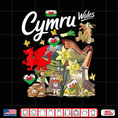 Design Cymru Welsh Culture Idea for Kids with Daffodils Wales Shirt