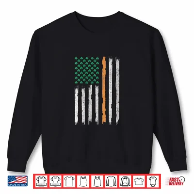 Sweatshirt Irish American Flag Vintage Shamrock St Patricks Day Us Flag Shirt