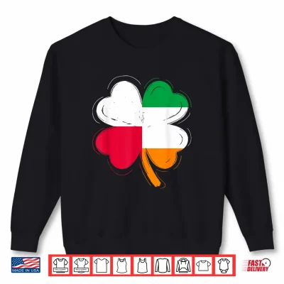 Sweatshirt Poland Ireland Flag Shamrock St Patricks Day Irish Polish Shirt