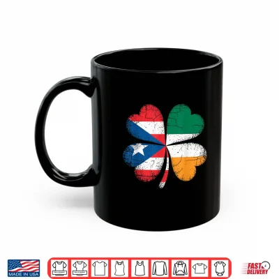 Mug Irish Puerto Rican Flag Shamrock Vintage St Patricks Day Shirt
