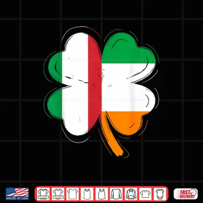 Design Italian Irish Flag Shamrock St Patricks Day Irish Italy Shirt