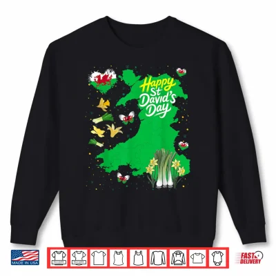 Sweatshirt St Davids Day Costume Idea for Kids Welsh Flag Daffodils Shirt