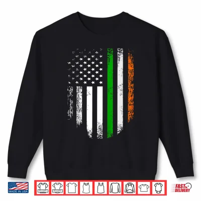 Sweatshirt Saint Patricks Day Celebration Irish USA Flag St Patrick Day Shirt