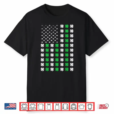 St Patricks Day Shamrock Flag Usa Irish Women Men Boys Shirt