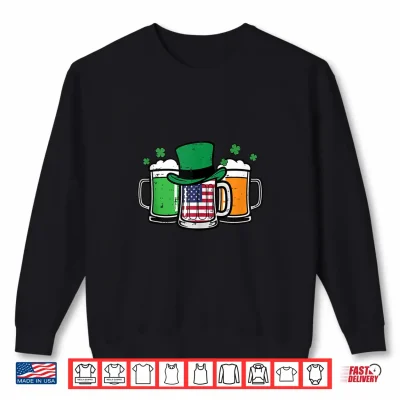 Sweatshirt St Patricks Day Mug US Flag Saint Pattys Patriotic Men Women Shirt