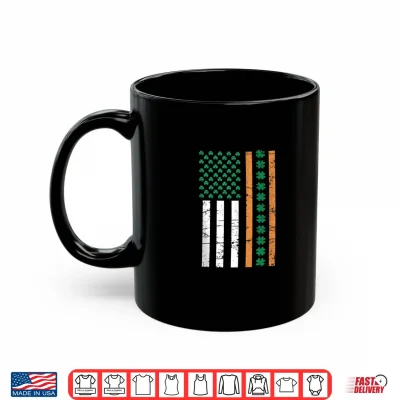Mug St. Patricks Day Irish American Flag Shirt Shamrock Us Flag Shirt