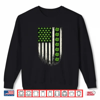 Sweatshirt US American Irish Shamrocks Flag for St Patricks Day 2026 Shirt