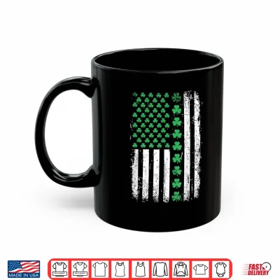 Mug US American Flag with Shamrocks Vintage St Patricks Day Shirt