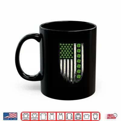 Mug US American Irish Shamrocks Flag for St Patricks Day 2026 Shirt
