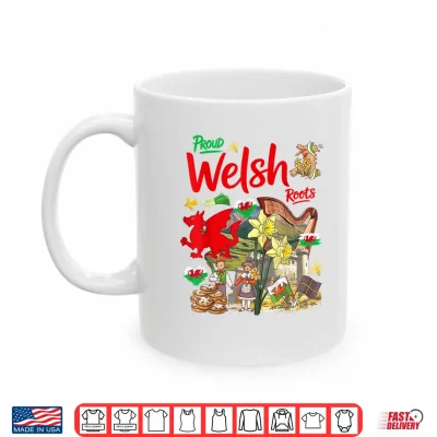 Mug Welsh Roots Idea for Kids Wales Culture Theme with Daffodils Shirt