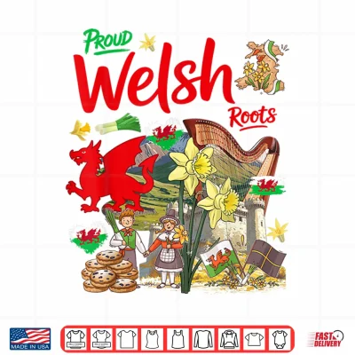Design Welsh Roots Idea for Kids Wales Culture Theme with Daffodils Shirt