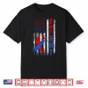 Fight Chd Awareness Day Red & Blue Ribbon Usa American Flag Shirt