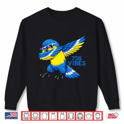 Sweatshirt Lucian Independence Day Saint Lucia Parrot Flag Boys Kids Shirt