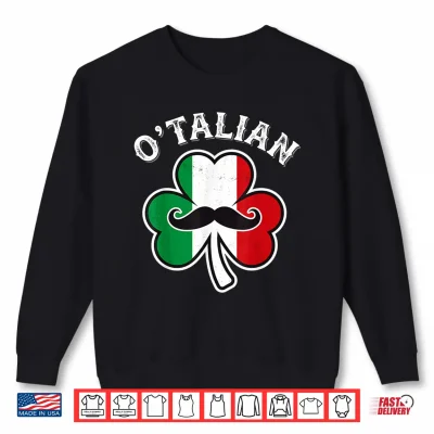 Sweatshirt OTalian Shamrock Irish Italian Flag Funny St Patricks Day Shirt