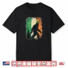 St Patricks Day Bigfoot Sasquatch Shamrock Irish Flag Shirt