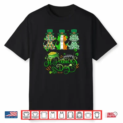 Three Cute Bearded Dragons Patrick’S Day Ireland Flag Shirt