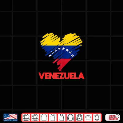 Design Venezuela Heart Venezuelan Flag Day Shirt