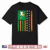 Vintage St Patricks Day American Usa Flag Shamrock Irish Shirt