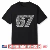 67 Six Seven Meme Pit Crew Race Car Racing Checkered Flag Shirt