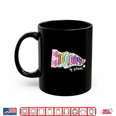 Mug 100 Days of School Preppy 100th Day of School Pennant Flag Shirt