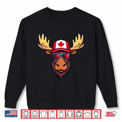 Sweatshirt Canadian Canada Day Moose Canada Flag Shirt