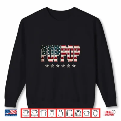 Sweatshirt Christmas Poppop Fathers Day American Flag 4th of July Xmas Shirt