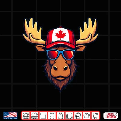 Design Canadian Canada Day Moose Canada Flag Shirt