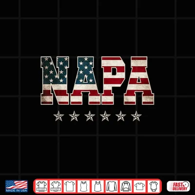 Design Christmas Napa Fathers Day American Flag 4th of July Xmas Shirt