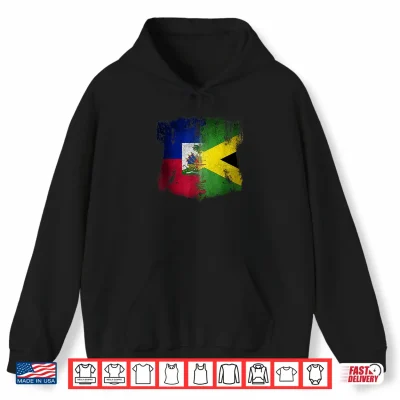 Hoodie Haiti Ayiti Haitian Jamaica Jamaican Mixed DNA Flag Day Shirt