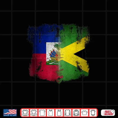 Design Haiti Ayiti Haitian Jamaica Jamaican Mixed DNA Flag Day Shirt