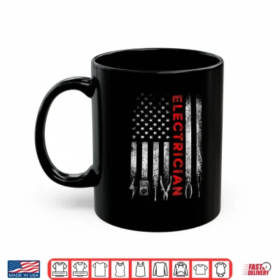 Mug Patriotic Electrician American Flag Fathers Day Shirt
