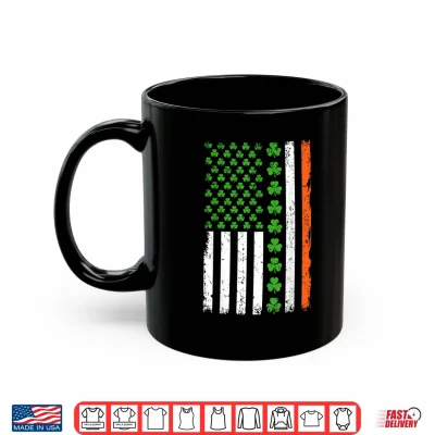 Mug St Patricks Day US American Flag Shamrocks Men Women Kid Shirt