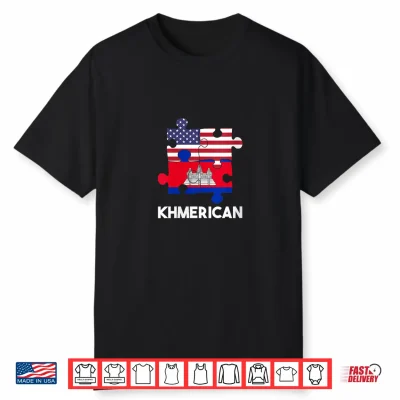 Womens Cambodia Cambodian Khmer Usa America American Dna Flag Day Shirt